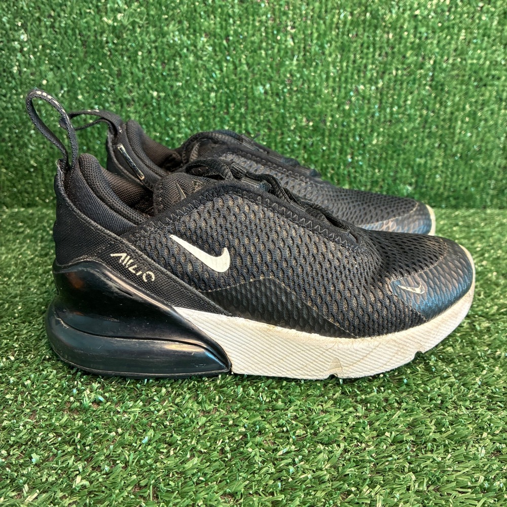 Nike Air Max 270 Mesh Breathable Athletic Lifestyle Sneakers Black Kids Size 12C
